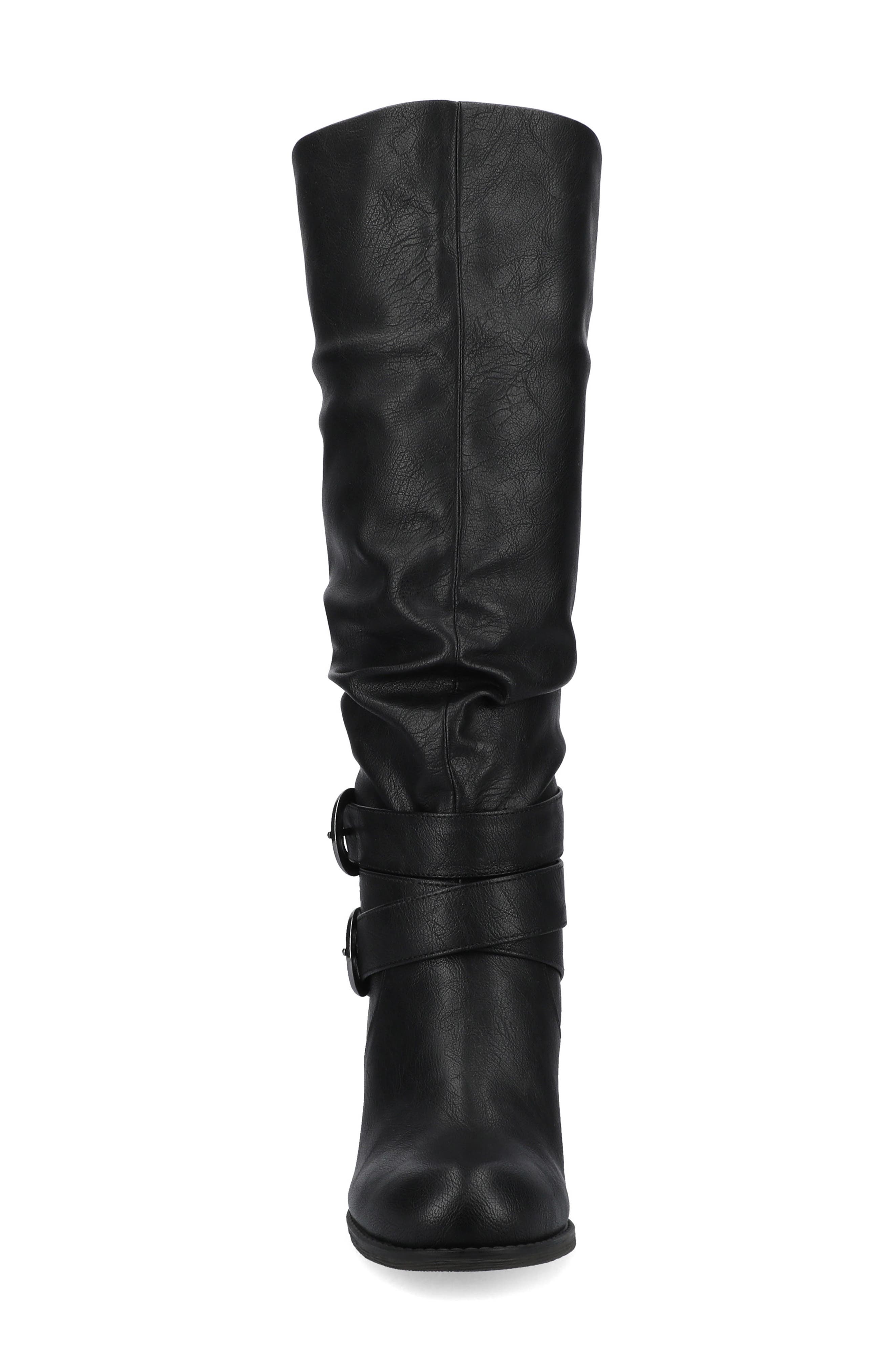Journee Collection Late Buckle Tall Boot, Alternate, color, Black