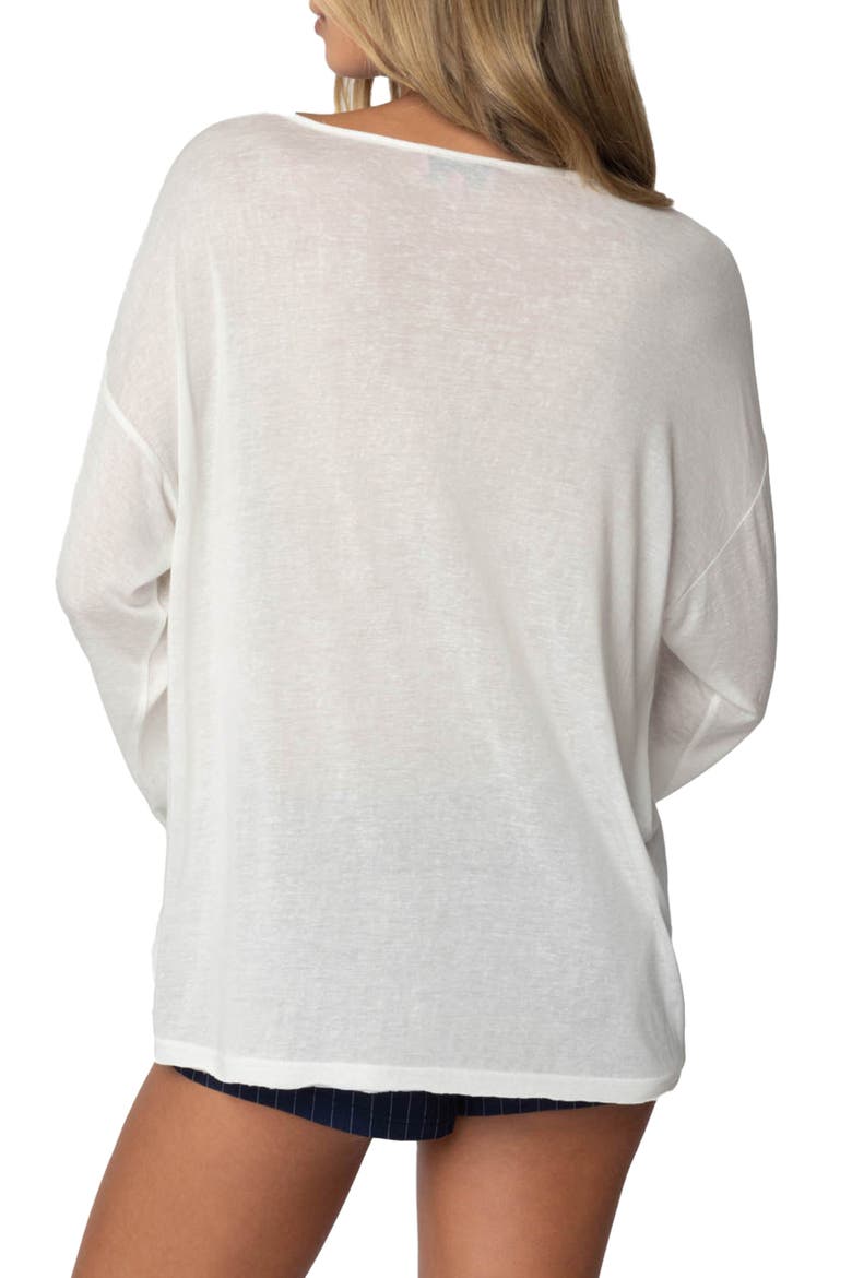 Oversize Semi-Sheer Top, Alternate, color, WHITE