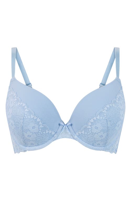Hunkemoller Hunkemöller Cherry Underwire Mesh & Lace Bra In Cerulean