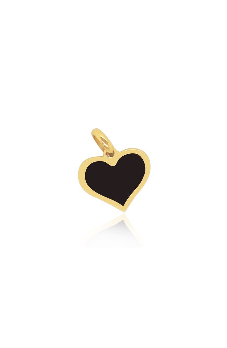 The Lovery Fine Jewelry Onyx Heart Charm, Main, color, Onyx