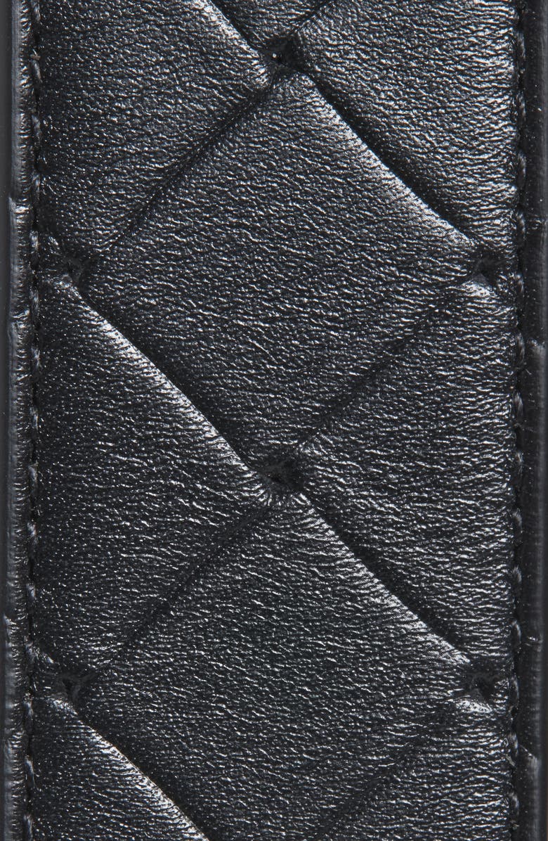 Bottega Veneta Intrecciato Leather Belt, Alternate, color, Black-Silver