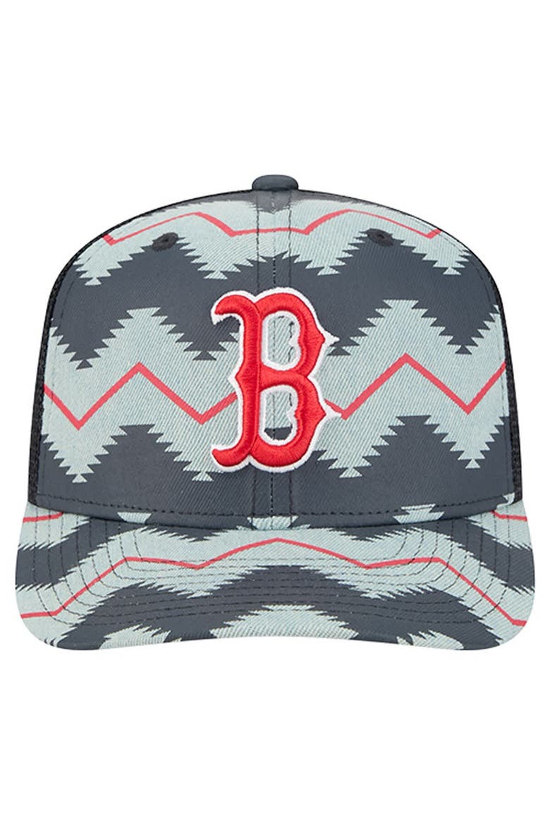 Men's New Era Denim/Navy Boston Red Sox Aztec Denim 9SEVENTY Adjustable Hat, Alternate, color, Denim