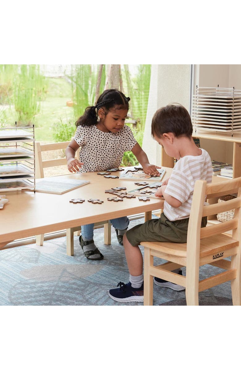 Kaplan Early Learning Company Big Puzzle Set with Metal Rack - Set of 24, Alternate, color, Multicolored