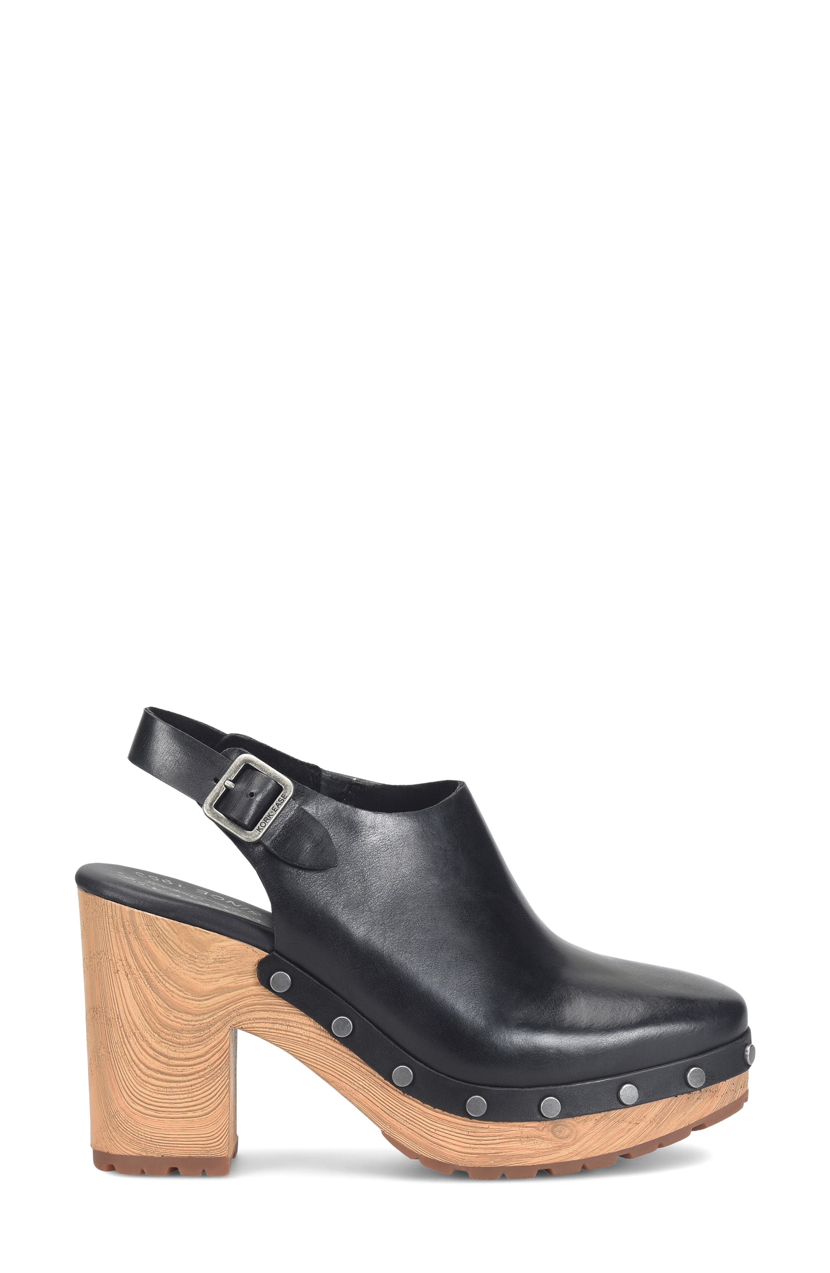 Kork-Ease<sup>®</sup> Sienna Slingback Platform Clog, Alternate, color, Black F/ G