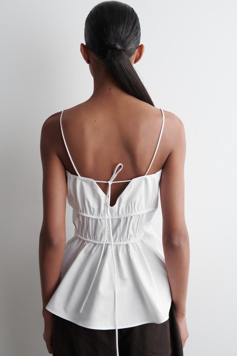 Gathered Cotton Top, Alternate, color, WHITE