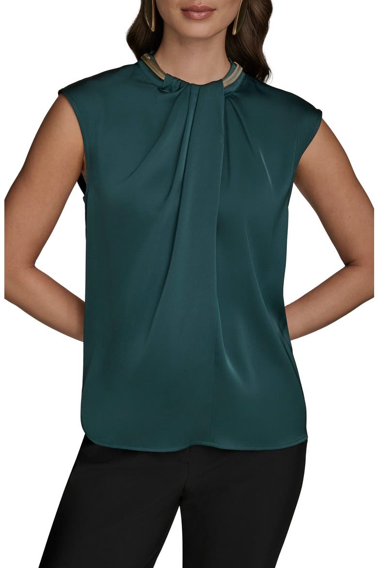 Twist Neck Hardware Sleeveless Top, Main, color, HUDSON