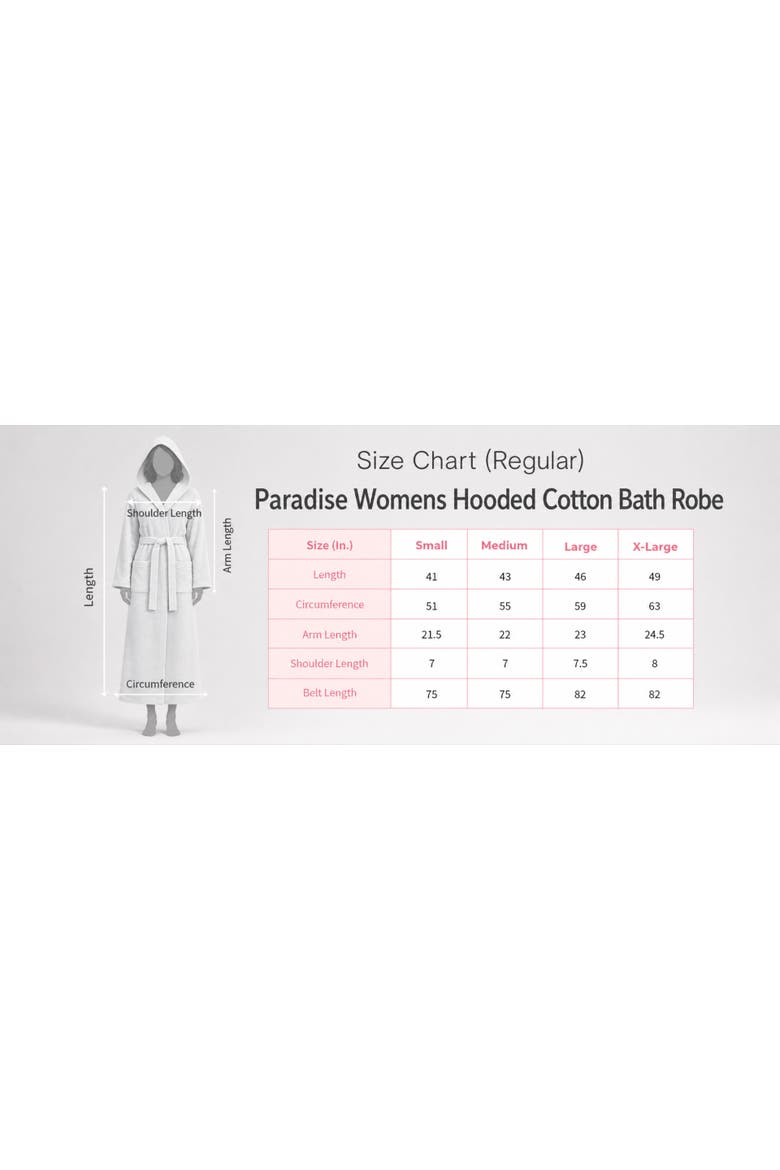 Paradise Womens Hooded Cotton Bath Robe, Alternate, color, Navy
