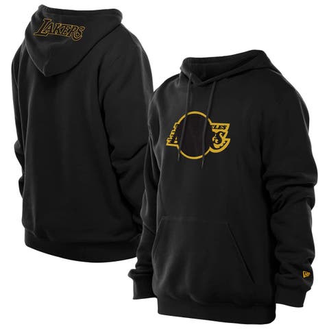 Men's New Era  Black Los Angeles Lakers Tonal Color Pop Premium Pullover Hoodie