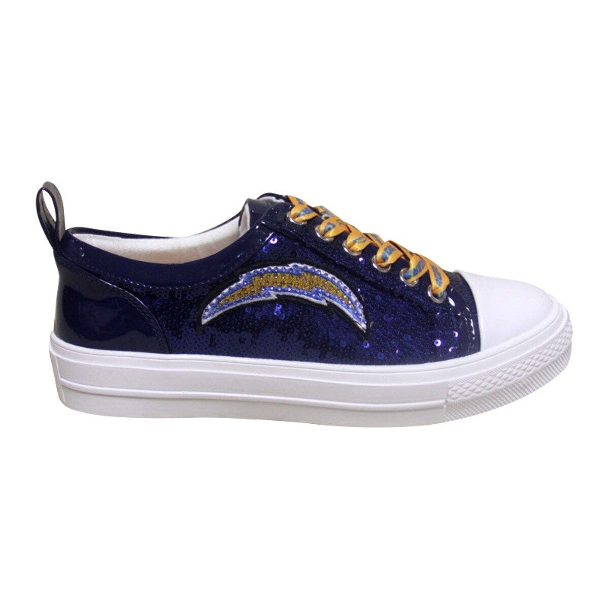CUCE Women's Cuce Navy Los Angeles Chargers Team Sequin Sneakers, Alternate, color, 