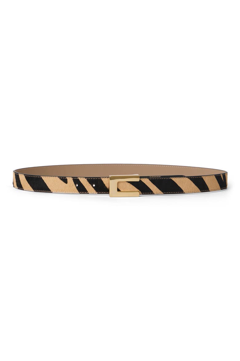 Nate Genuine Calf Hair Belt, Main, color, MAXI ZEBRA GOLD