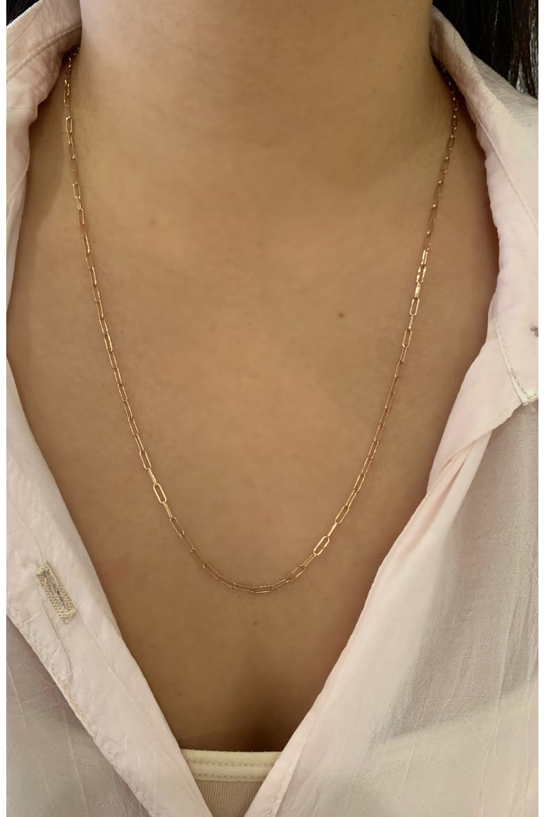 Paper Clip Chain Necklace, Alternate, color, ROSE