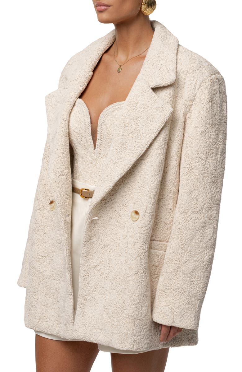 JLUXLABEL Avenue Oversize Knit Blazer, Alternate, color, Ivory