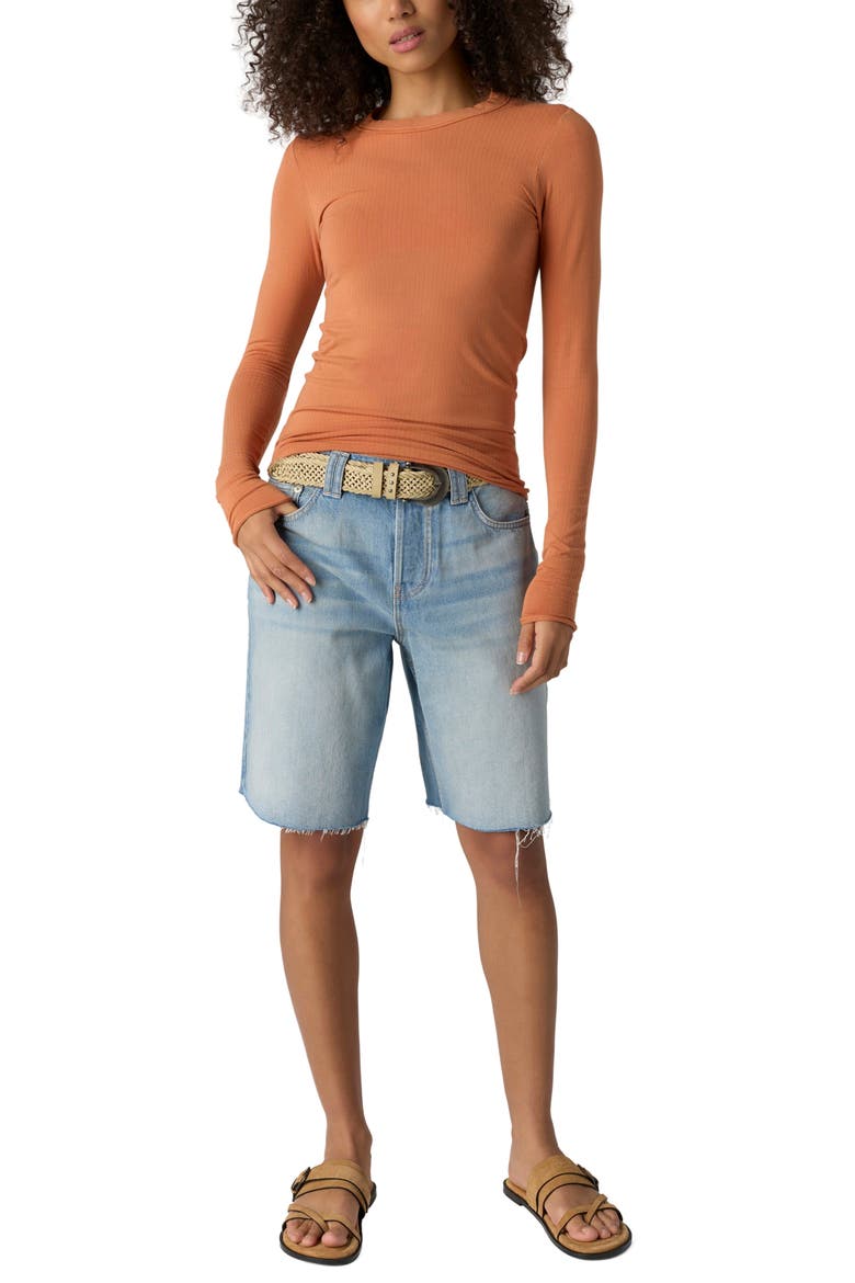 So Soft Seamless Long Sleeve T-Shirt, Alternate, color, RAW SIENNA