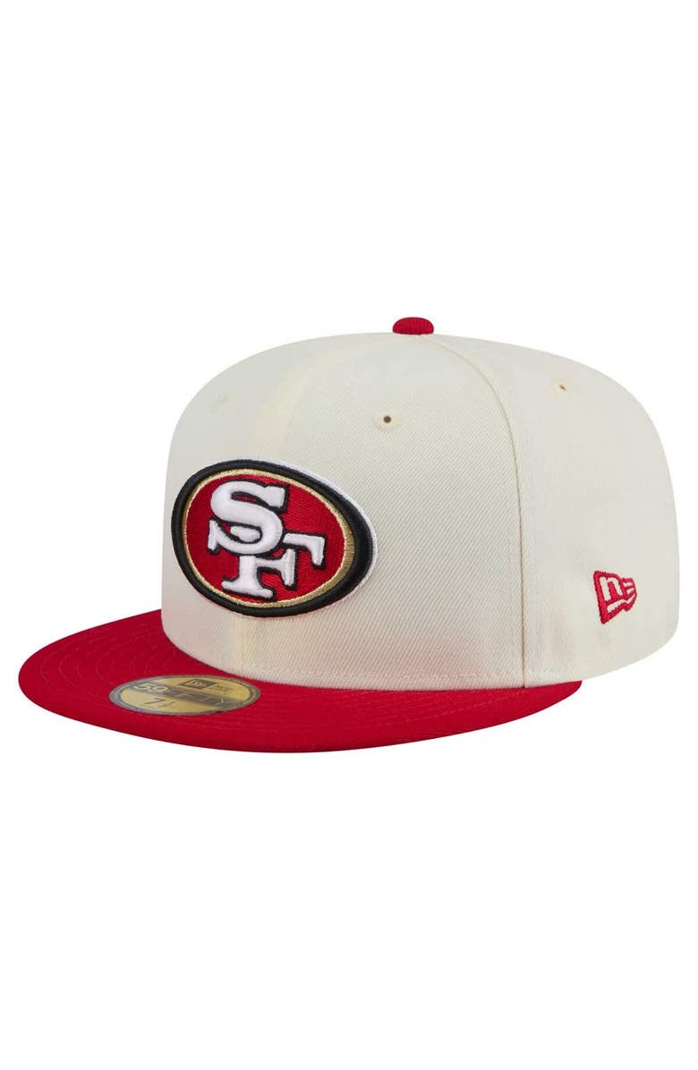 New Era Men's New Era White/Scarlet San Francisco 49ers Main 59FIFTY Fitted Hat, Alternate, color, White