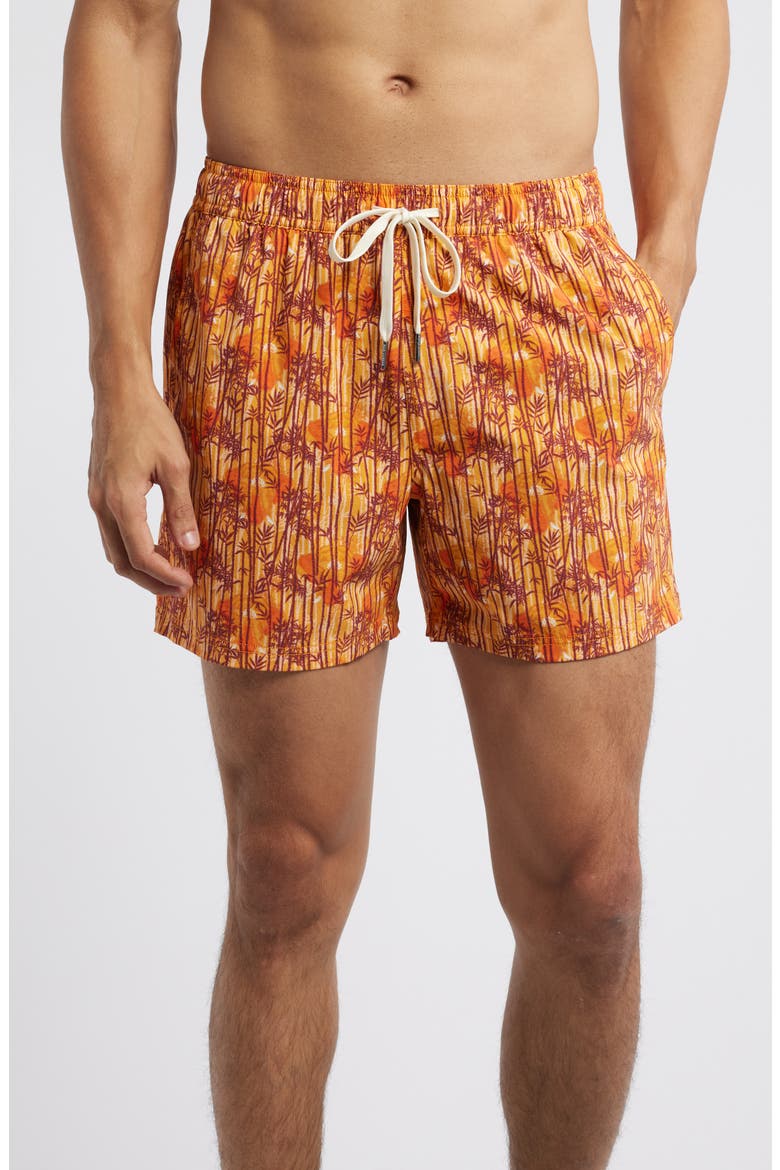 Bungalow Water Repellent Swim Trunks, Main, color, SUNNY BAMBOO WL