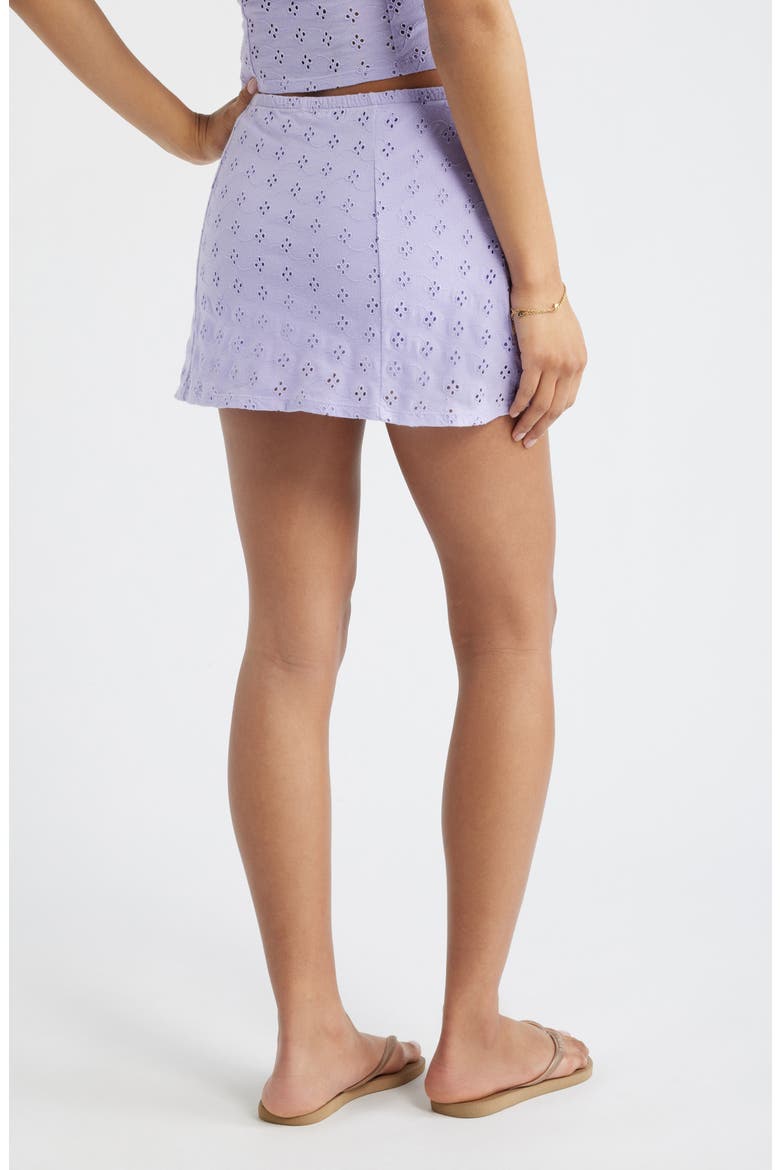 Cotton Eyelet Miniskort, Alternate, color, PURPLE SPRAY