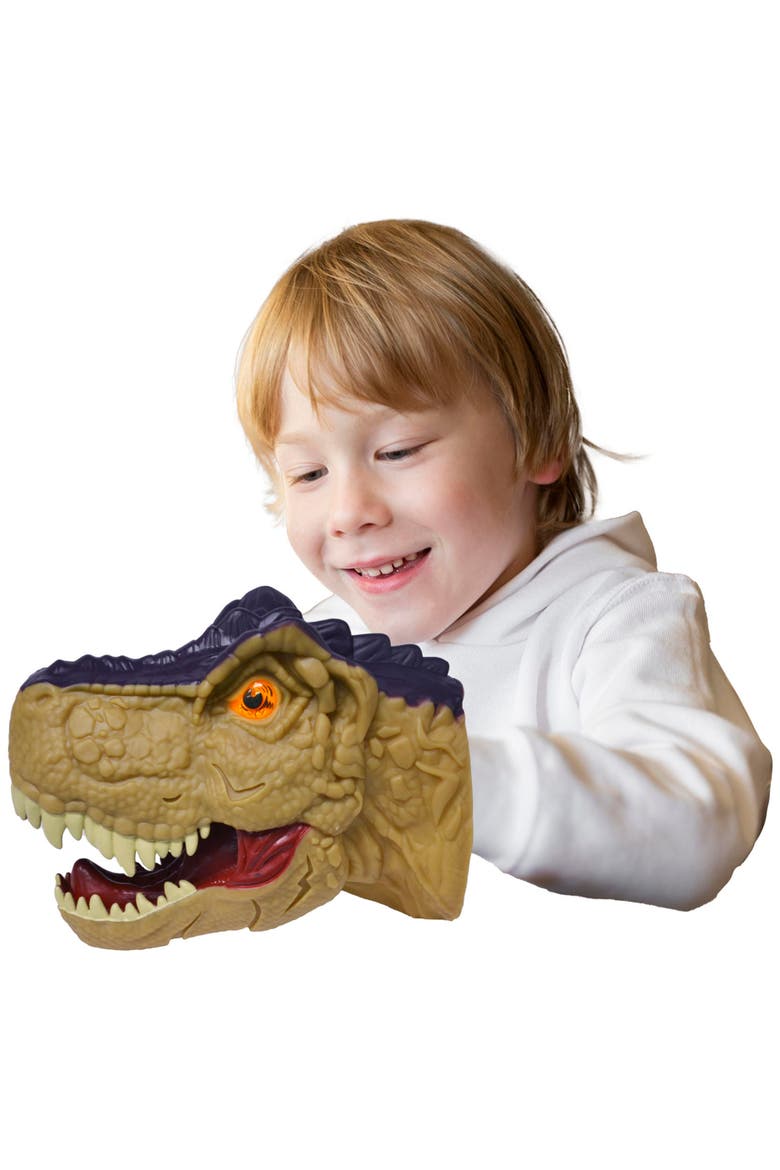 Mighty Megasaur, Megahunter T-Rex Hand Puppet, Brown, Kids 3+, Alternate, color, Multicolored
