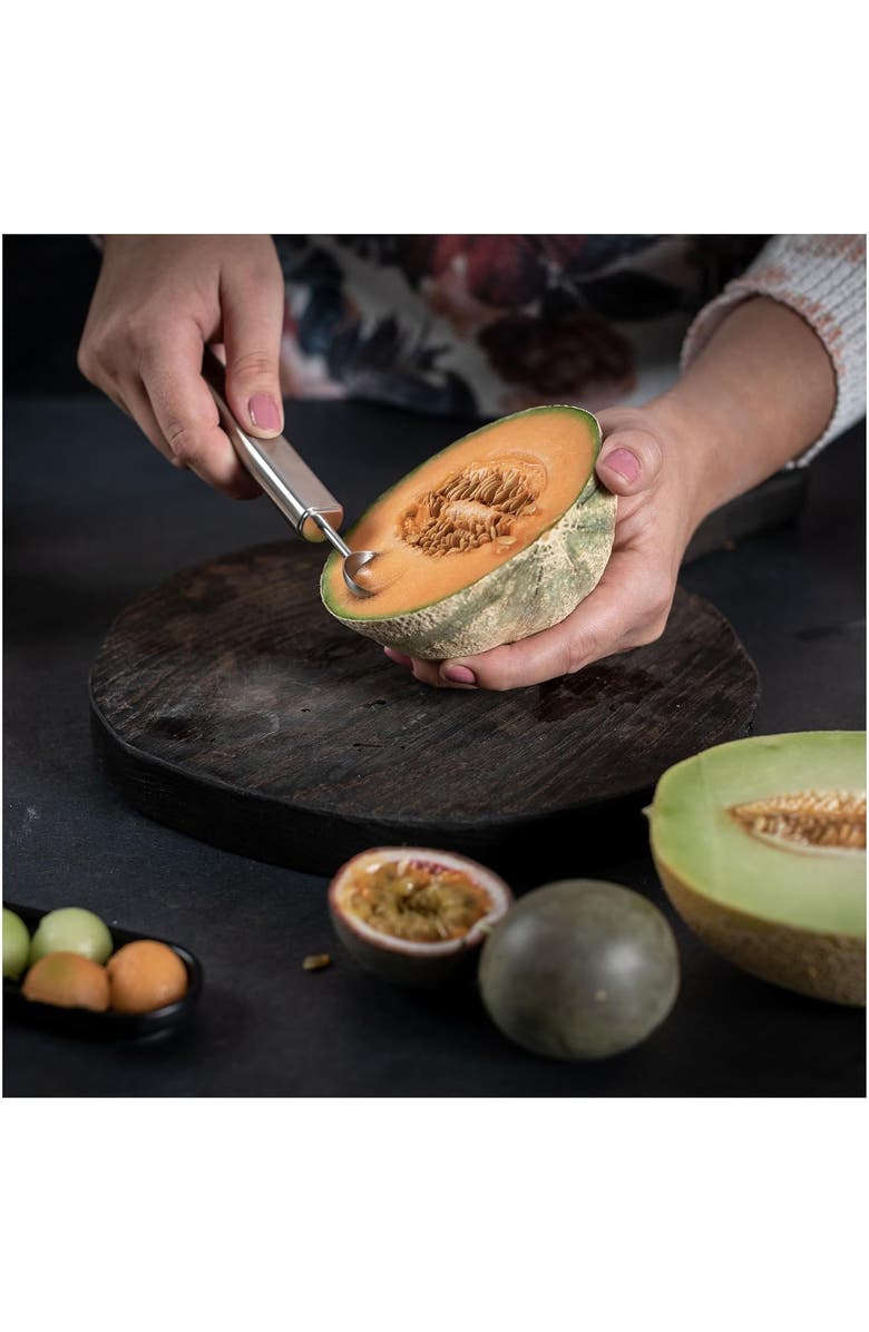 Kuhn Rikon Essential Melon Baller with Stainless Steel Scoop for Melon, Fruit & Cookie Dough, Alternate, color, Silver