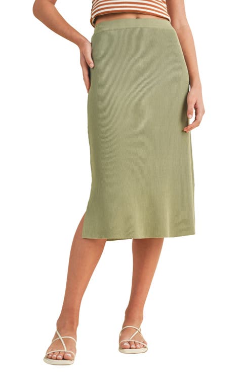 Rib Knit Midi Skirt