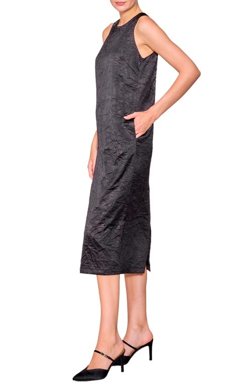 Melloday Textured Popover Shift Dress In Black