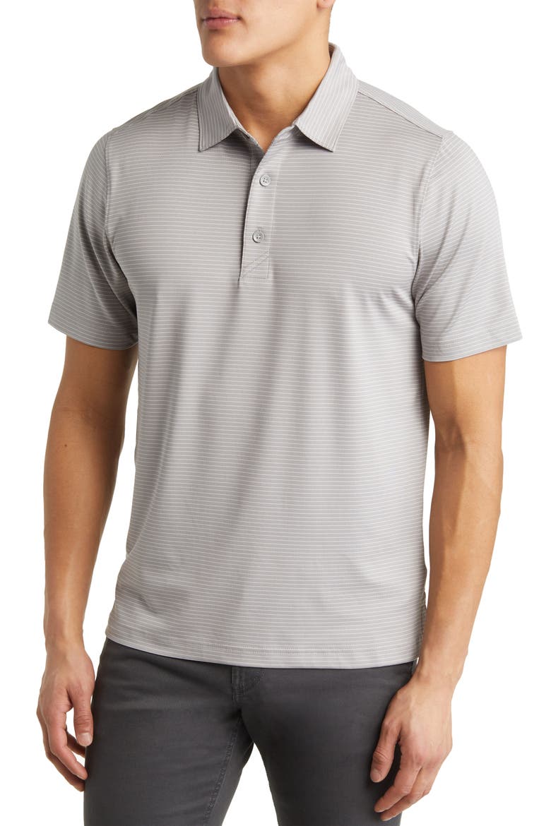Forge DryTec Pencil Stripe Performance Polo, Main, color, POLISHED