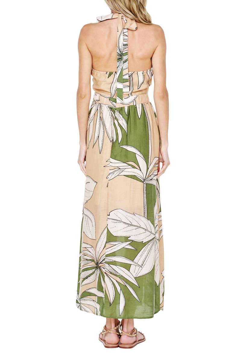 Charlotte Print Halter Maxi Dress, Alternate, color, GREEN MULTI
