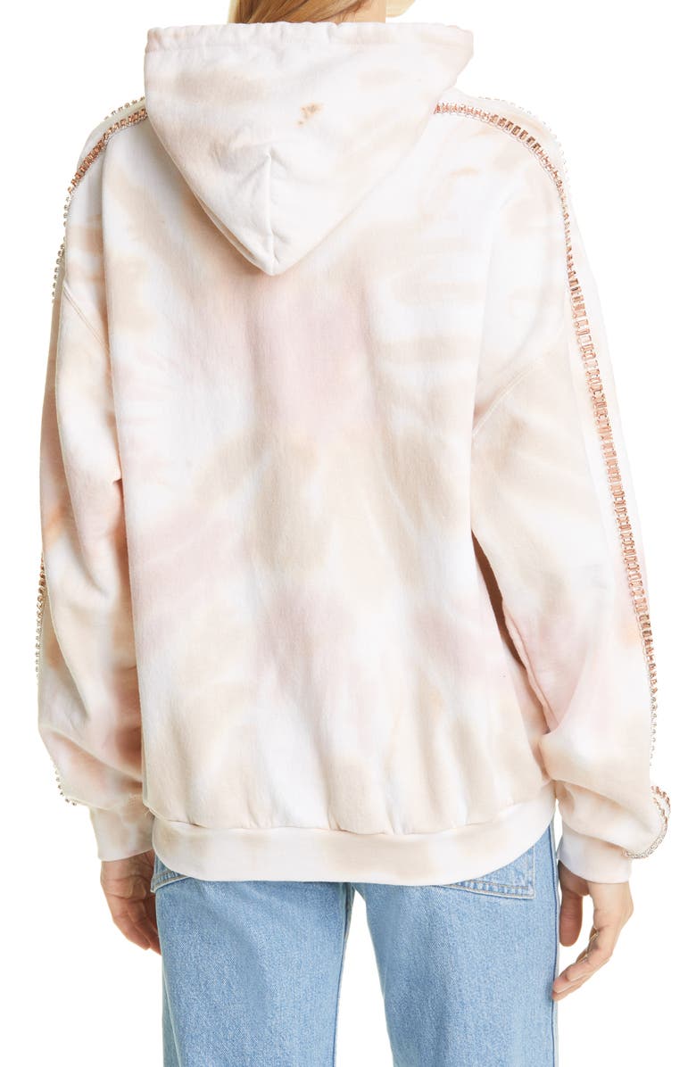 Collina Strada Round Hem Hoodie with Rhinestone Detail, Alternate, color,