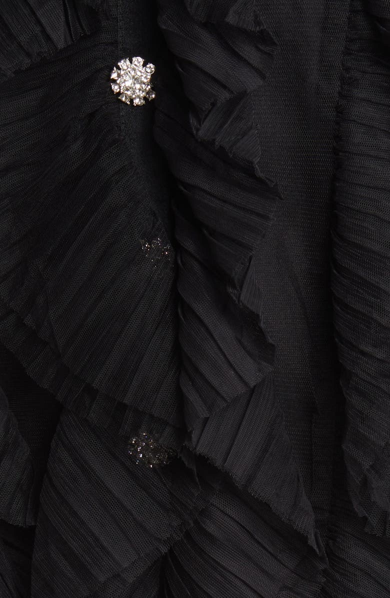 NIKKI LUND Gloria Ruffle Cardigan, Alternate, color, Black