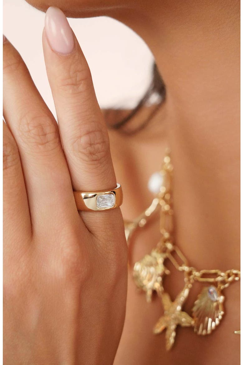 Treasure Cubic Zirconia Ring, Alternate, color, GOLD