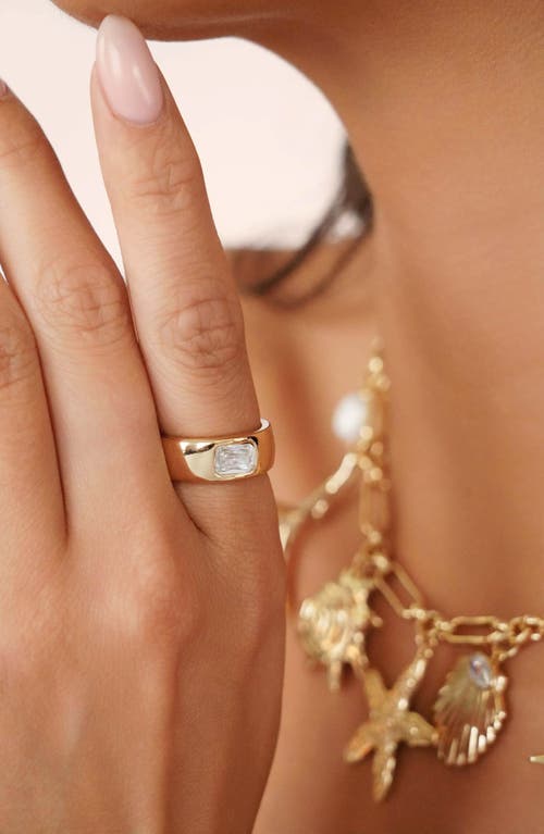 Ettika Treasure Cubic Zirconia Ring In Gold
