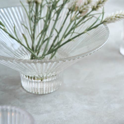The Collective Home Pressed Clear Glass Low Bowl