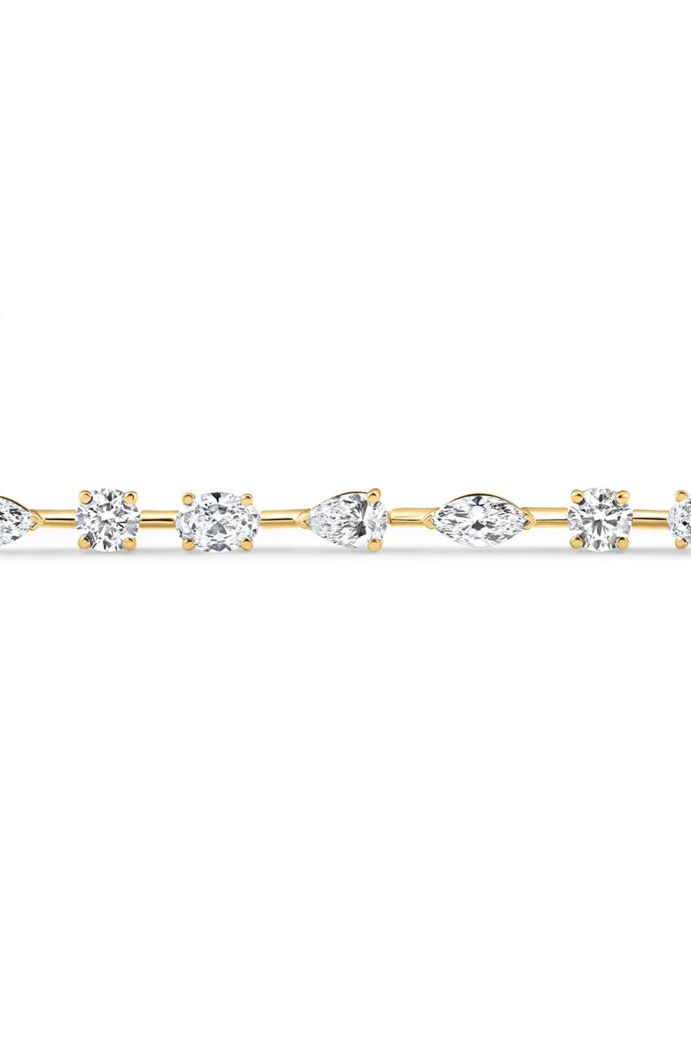 5Ct Mixed Cut Diamond Tennis Bracelet 7" 14k Gold Lab Grown, Alternate, color, 14k Yellow Gold