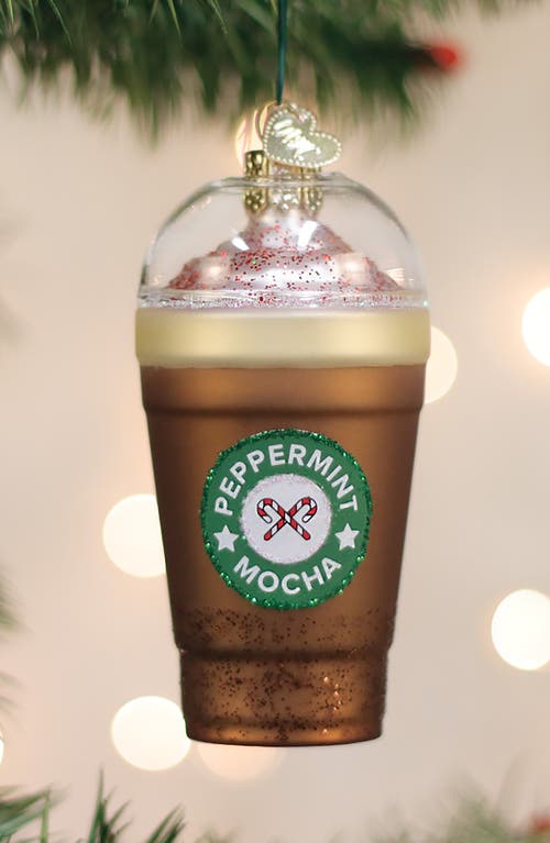 Old World Christmas Peppermint Mocha Glass Ornament In Brown