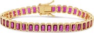 SHYMI Emerald Cut Simulated Ruby Tennis Bracelet