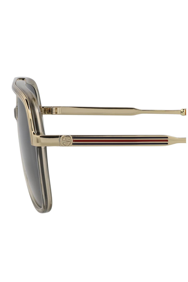 57mm Aviator Sunglasses, Alternate, color, BROWN GOLD BLUE