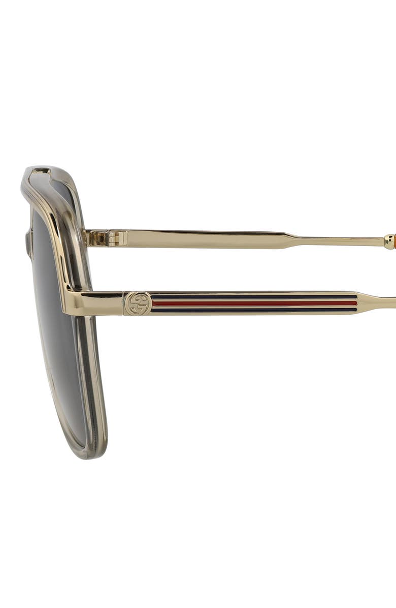 Gucci 57mm Aviator Sunglasses, Alternate, color,