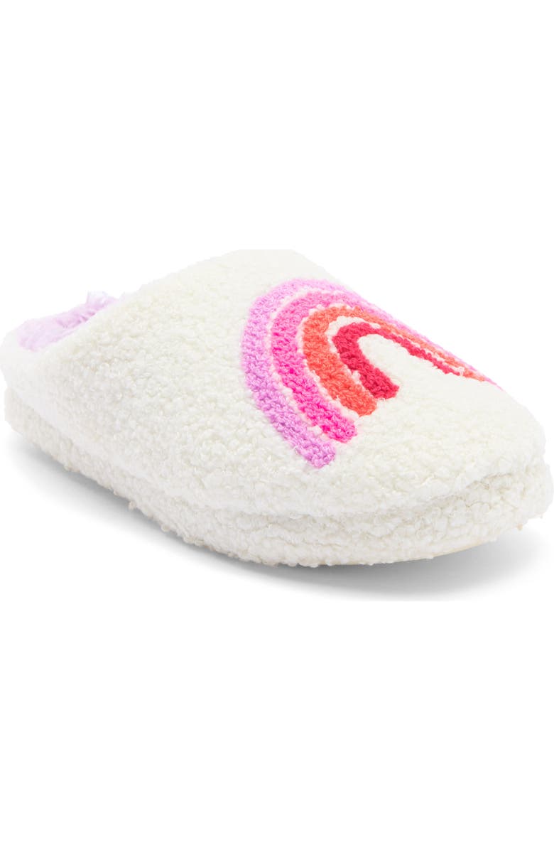 JOE BOXER Faux Shearling Rainbow Clog Slipper, Main, color, Lavender