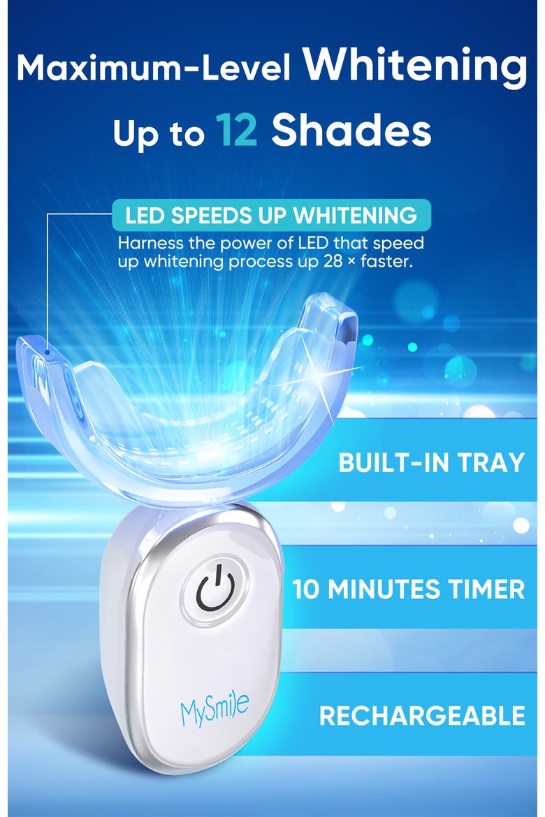 Teeth Whitening Kit with 28 LED Light, 22% CP Teeth Whitening Gel, Alternate, color, Deep Blue