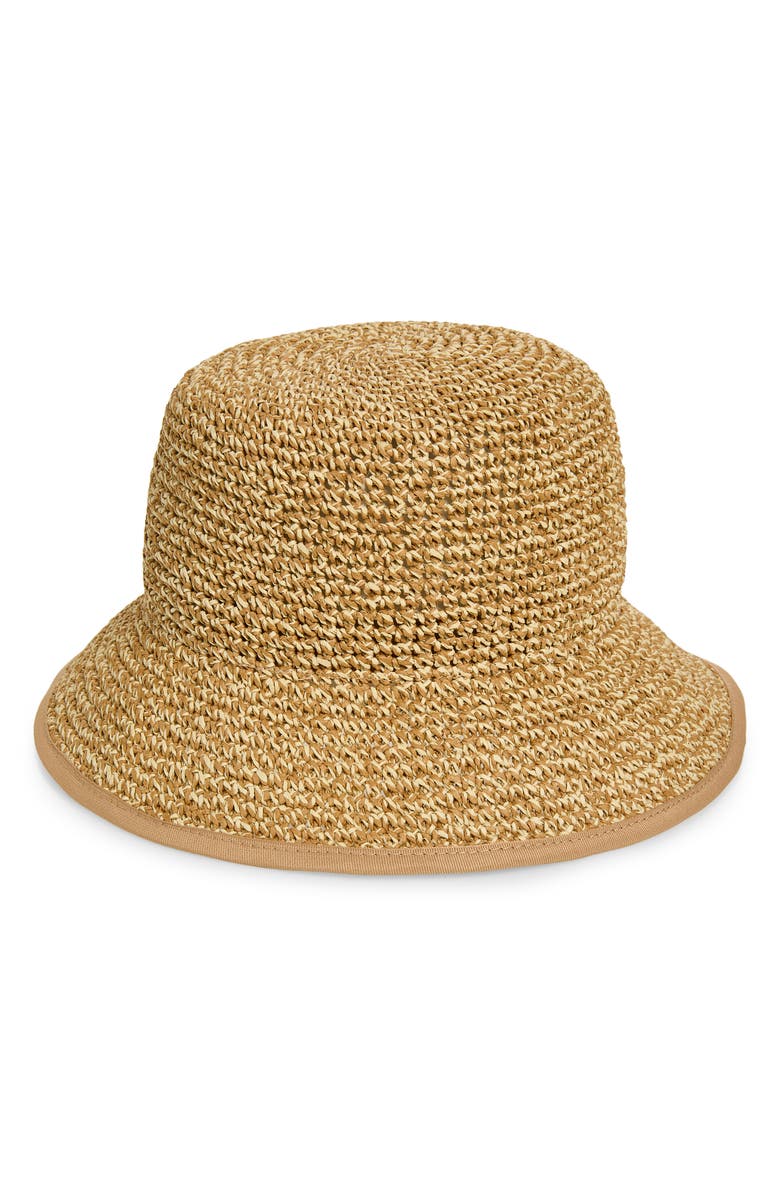 Nine West Two-Tone Crochet Bucket Hat, Main, color, Neutral Multi