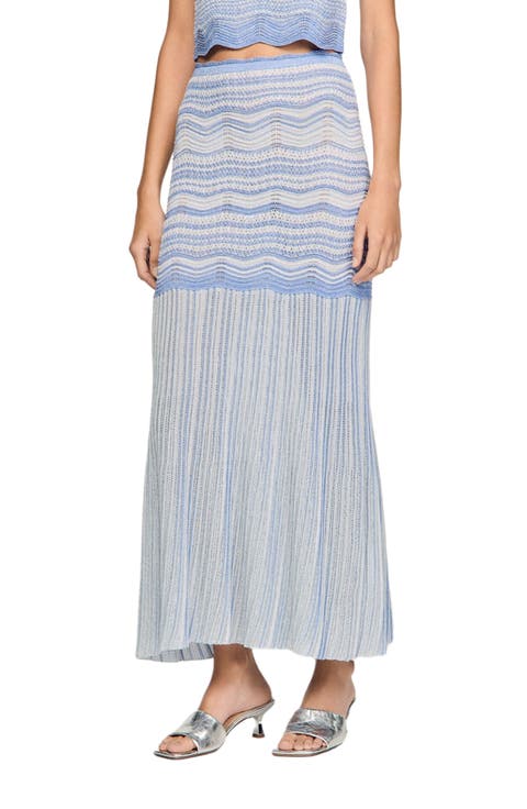 Long fancy knit skirt