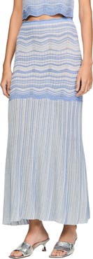 SANDRO Long fancy knit skirt