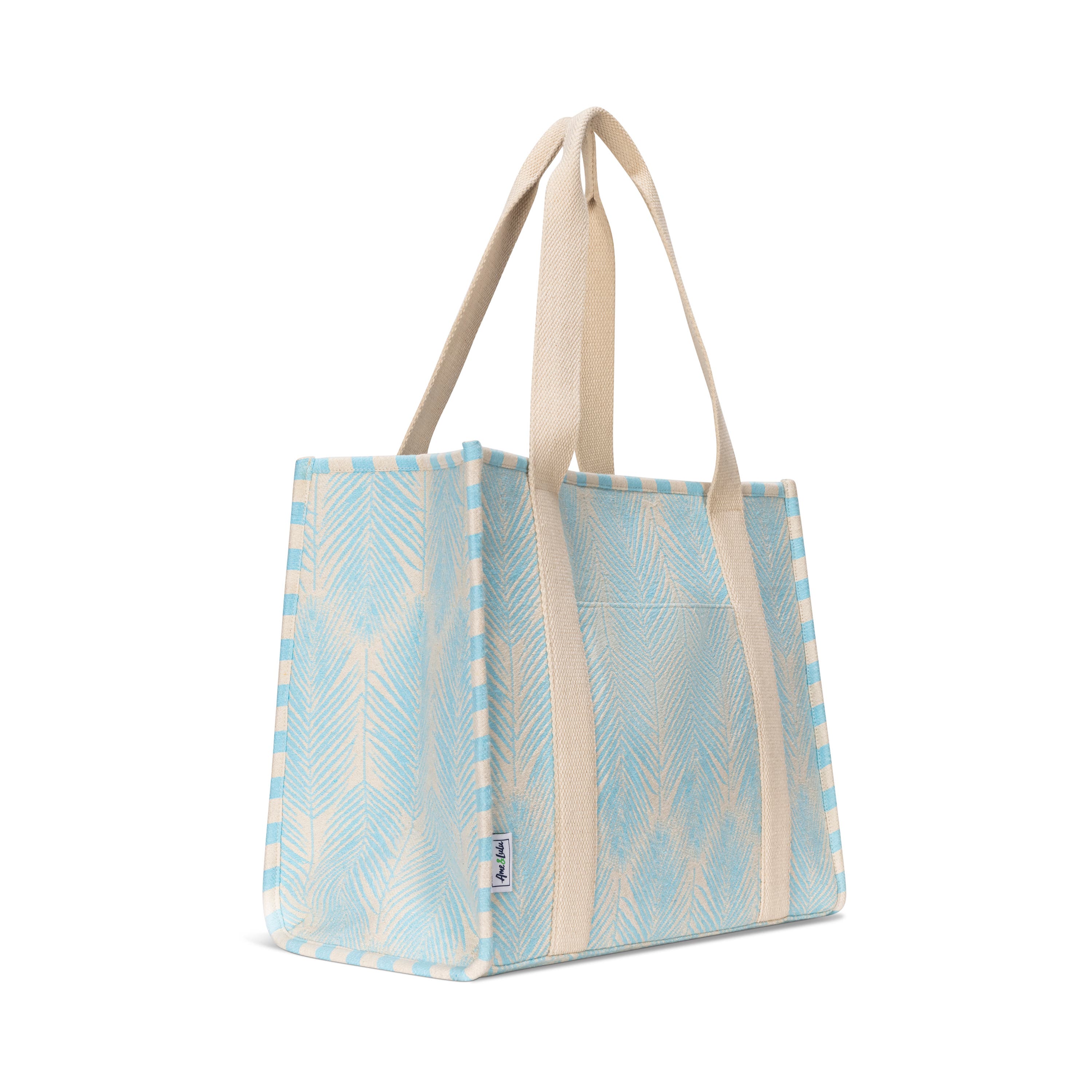 Bungalow Bag, Alternate, color, Light Blue Palm Leaf