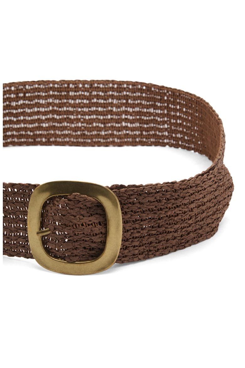 Braided Straw Wide Belt, Alternate, color, BROWN
