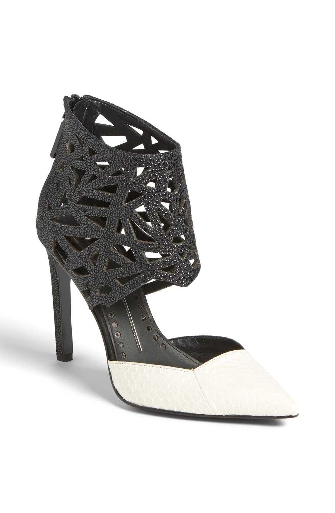 'Kadyn' Pump, Main, color, BLACK/  WHITE