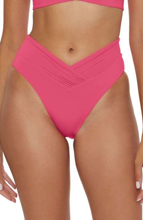 Becca Color Code High Waist Bikini Bottoms In Pink Agate