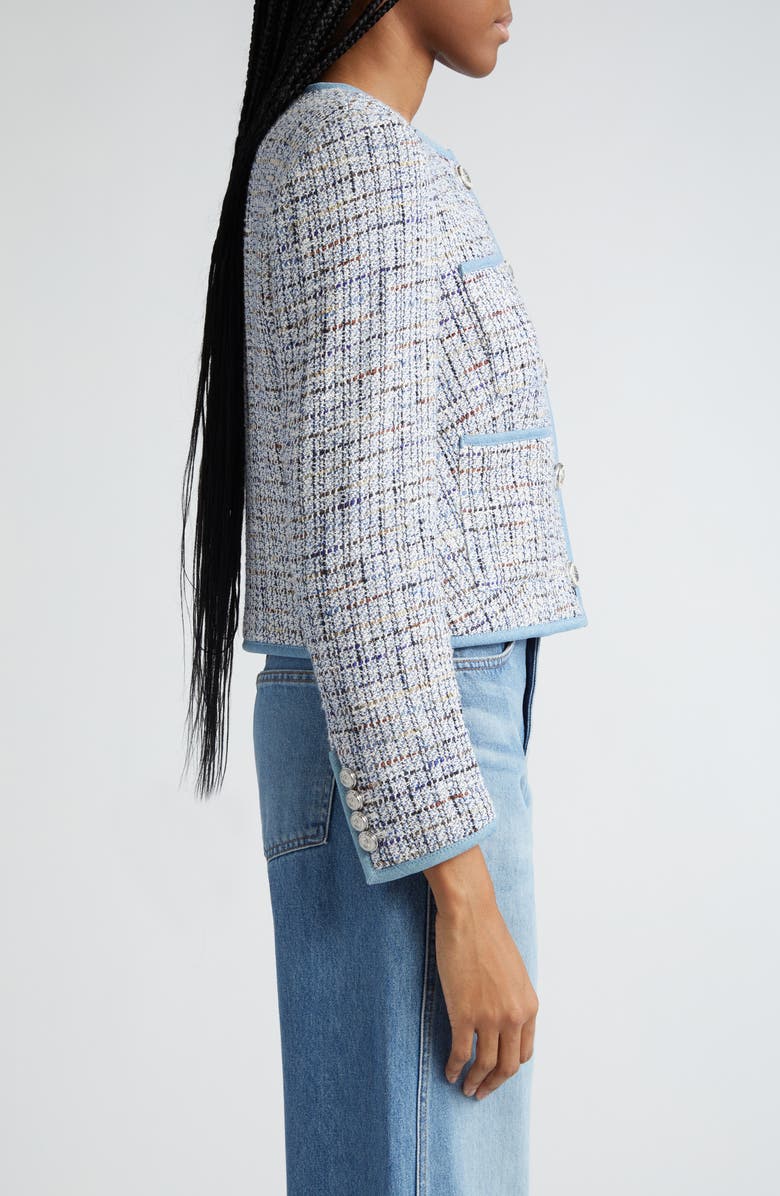 Veronica Beard Darla Metallic Cotton Blend Tweed Jacket, Alternate, color,