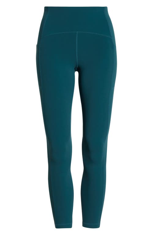 Zella Studio Luxe High Waist Pocket 7/8 Leggings In Green