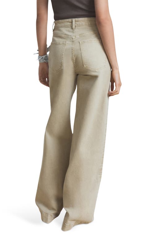 Mango Bea Wide Leg Jeans In Neutral