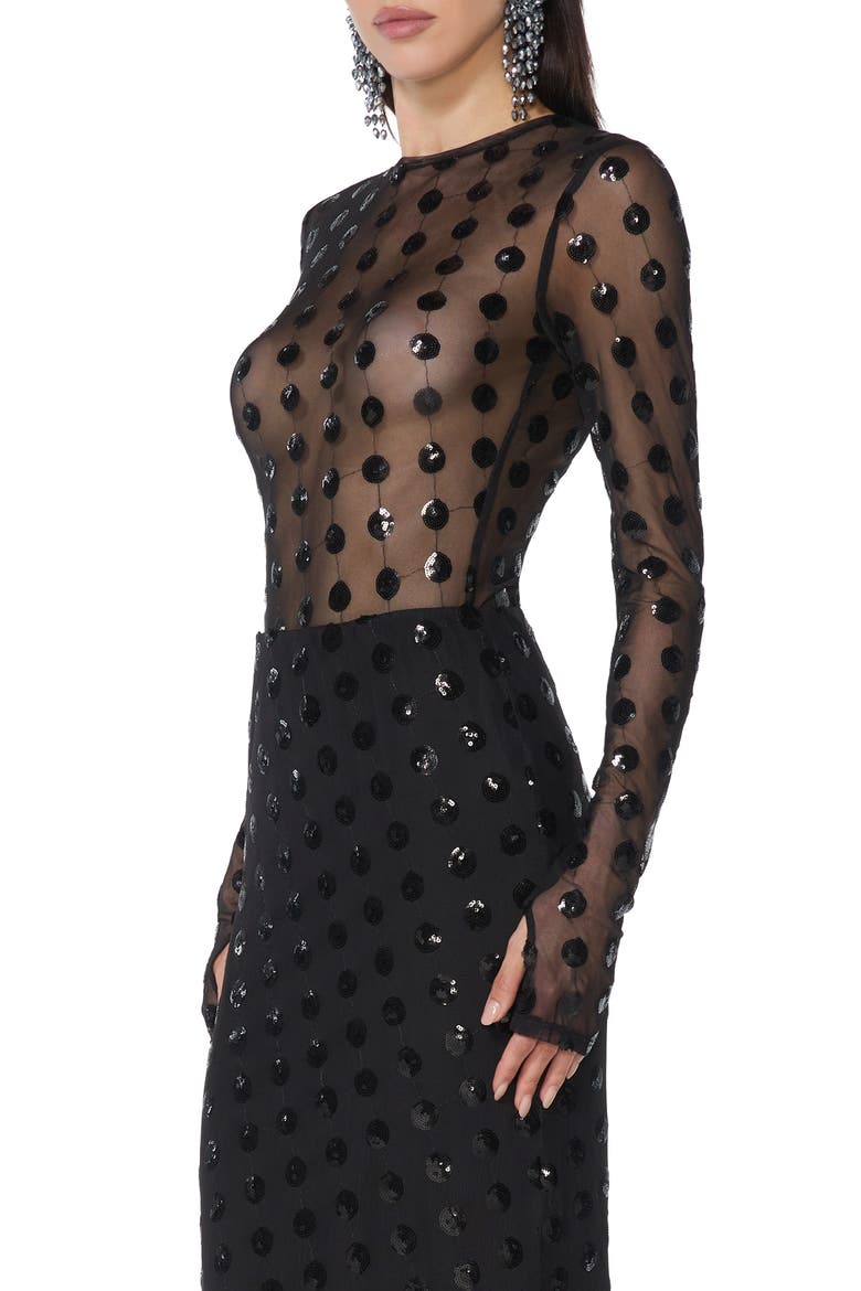Kaylee Sequin Dot Top, Alternate, color, NOIR