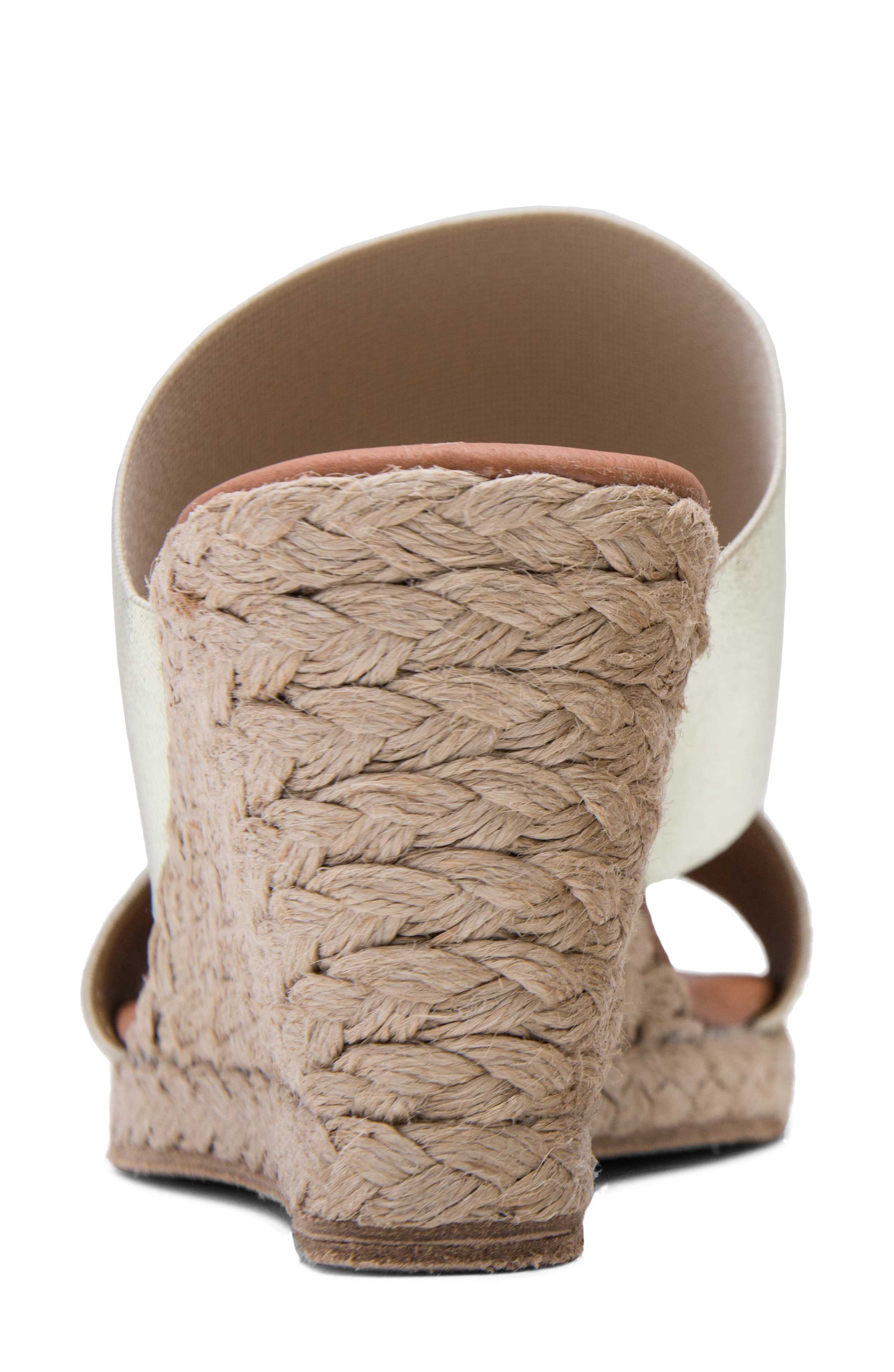 Amalia Strappy Espadrille Wedge Slide Sandal, Alternate, color, PLATINO FABRIC